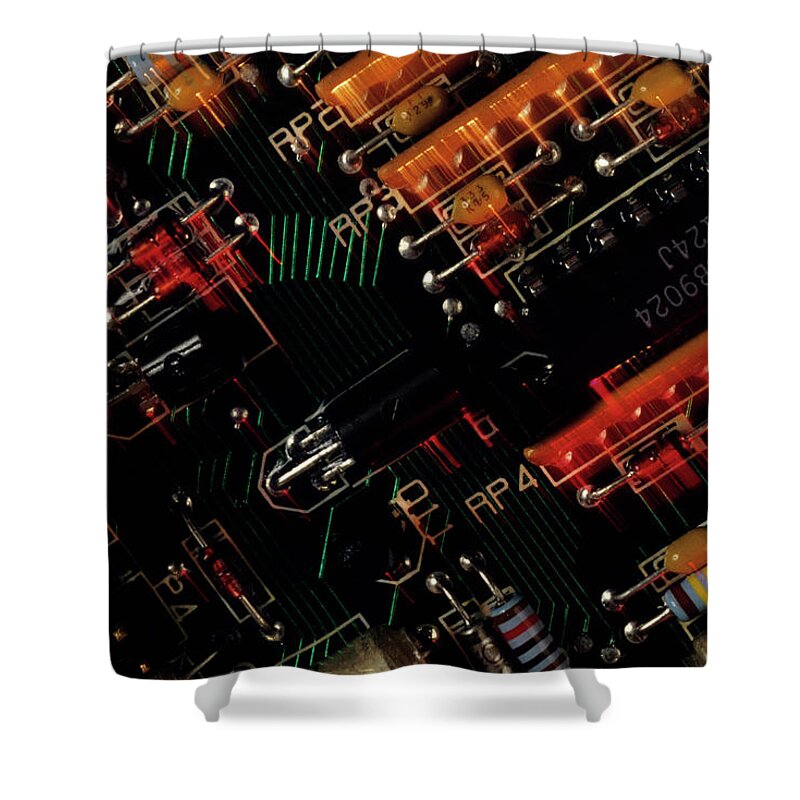 Part Of A Series Shower Curtain featuring the photograph Electronic Manufacturing Micro by Kim Steele