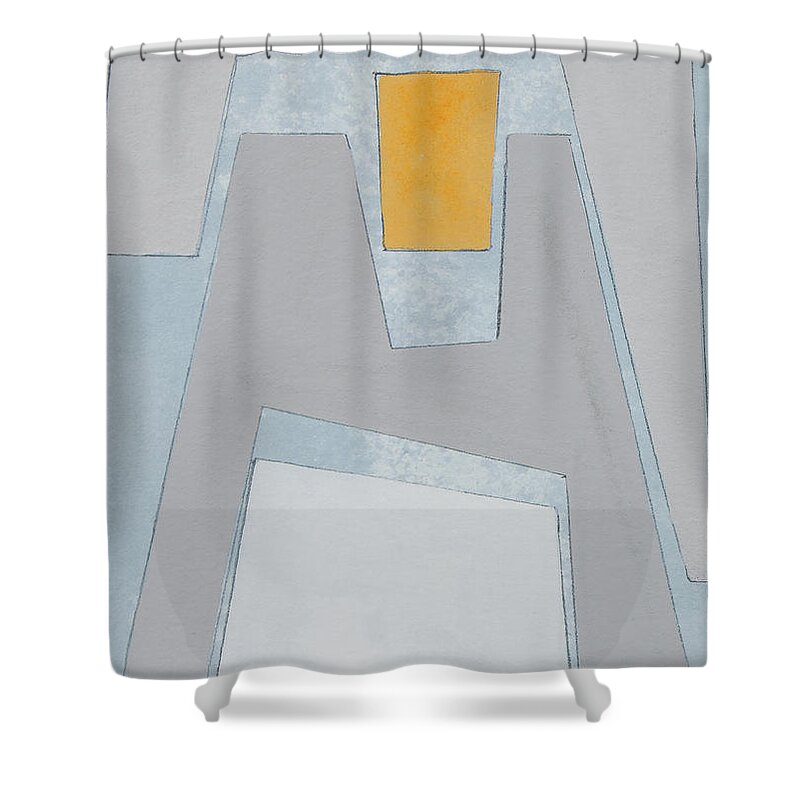 Abstract Shower Curtain featuring the painting Elements Of The Chateau Vii by Rob Delamater