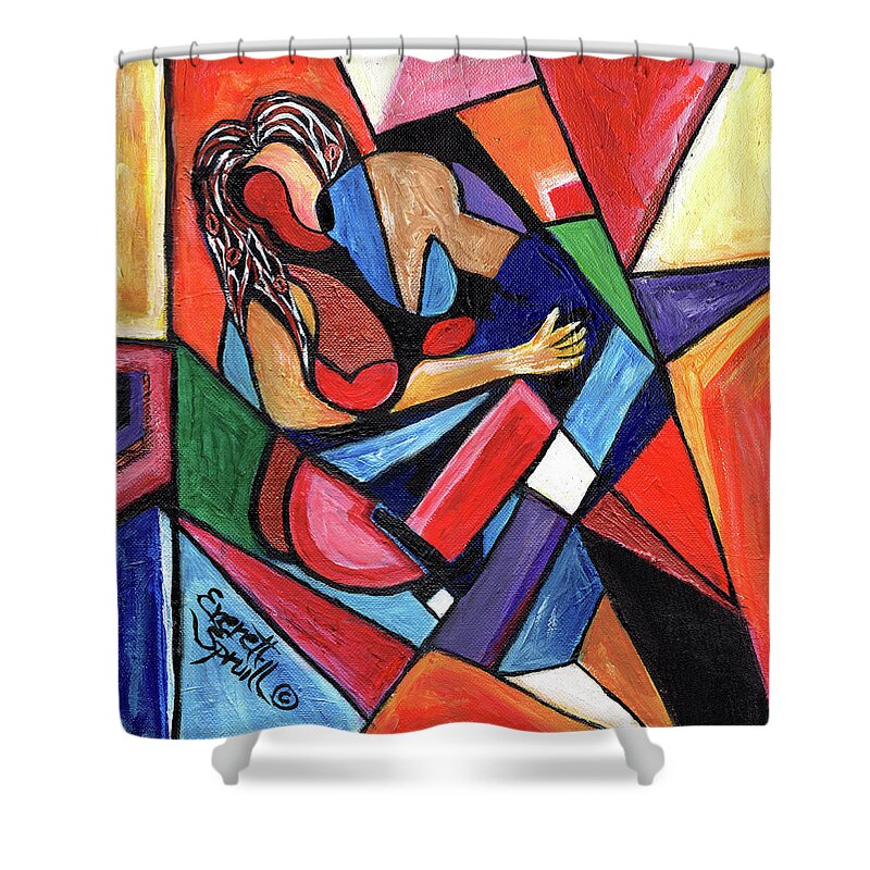 Everett Spruill Shower Curtain featuring the painting Embrace - #2 by Everett Spruill