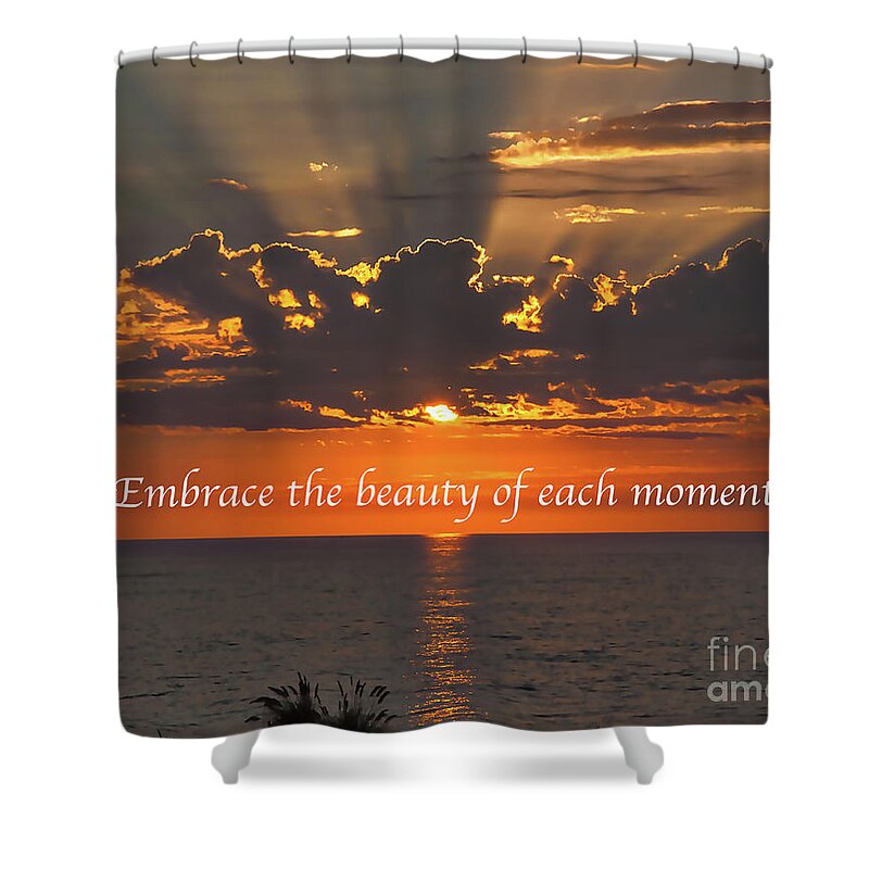Ocean Shower Curtain featuring the digital art Embrace The Moment by Kirt Tisdale