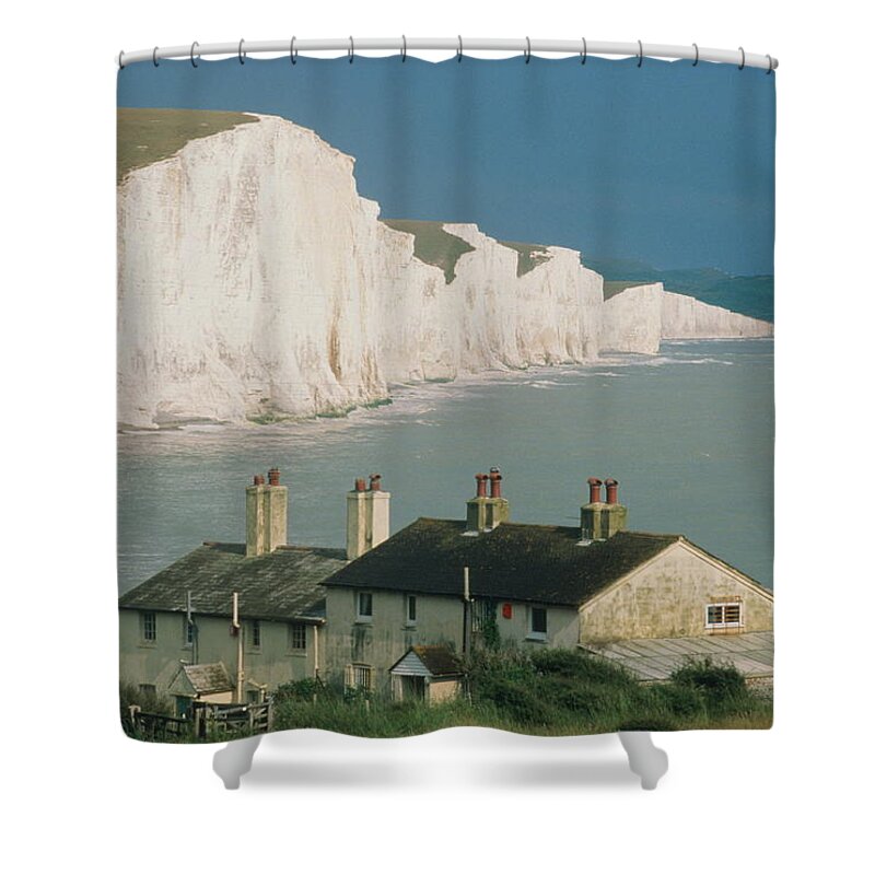 Cuckmere Haven Shower Curtain featuring the photograph England, East Sussex, Seven Sisters by Kevin Schafer