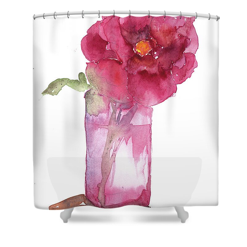 Rose Shower Curtain featuring the painting English Rose by Mary Lou McCambridge
