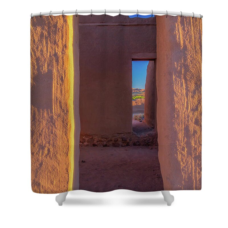 Landscape Shower Curtain featuring the photograph Entry to Officers Quarters by Marc Crumpler