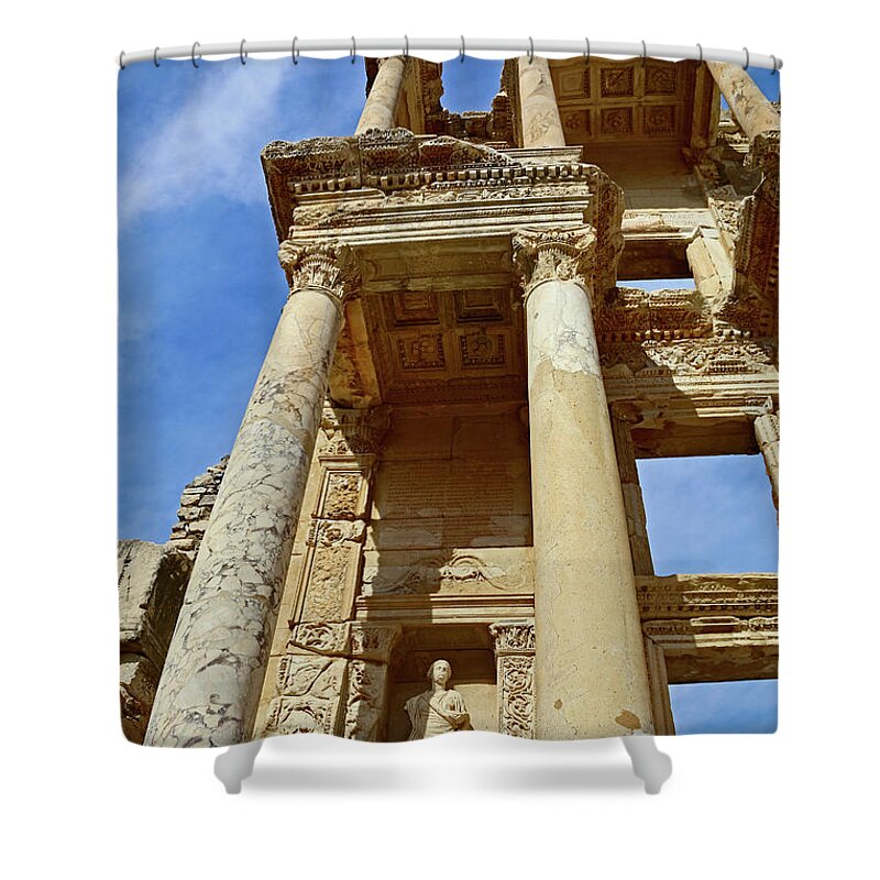 Ephesus Shower Curtain featuring the photograph Ephesus Library by M Kathleen Warren