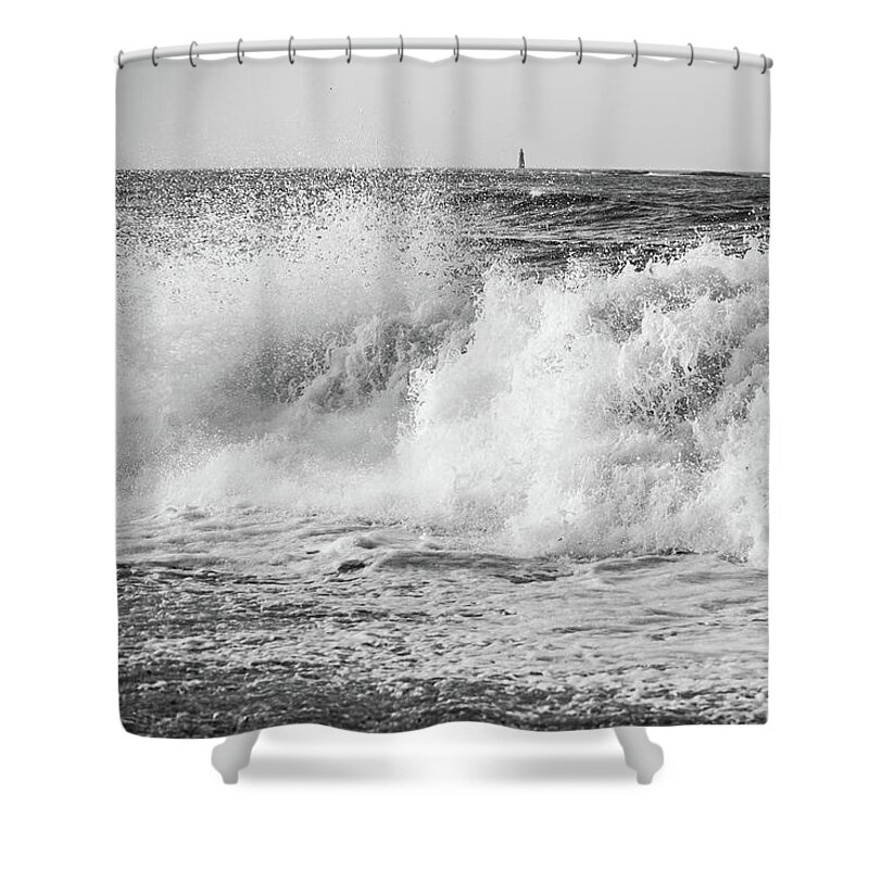 Beach Shower Curtain featuring the photograph Eqypt Beach Waves by Ann-Marie Rollo