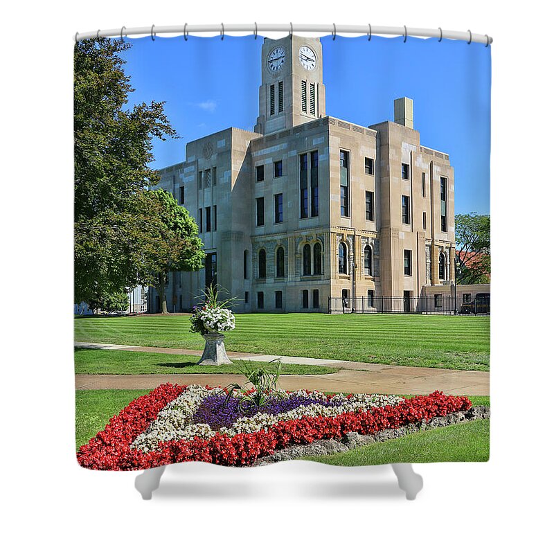 Erie County Shower Curtain featuring the photograph Erie County Courthouse Sandusky Ohio 2075 by Jack Schultz