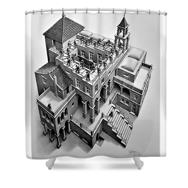 Maurits Cornelis Escher Shower Curtain featuring the photograph Escher 129 by Rob Hans