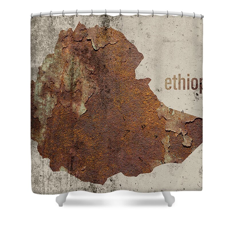 Ethiopia Map Rusty Cement Country Shape Series Shower Curtain by Design  Turnpike - Pixels