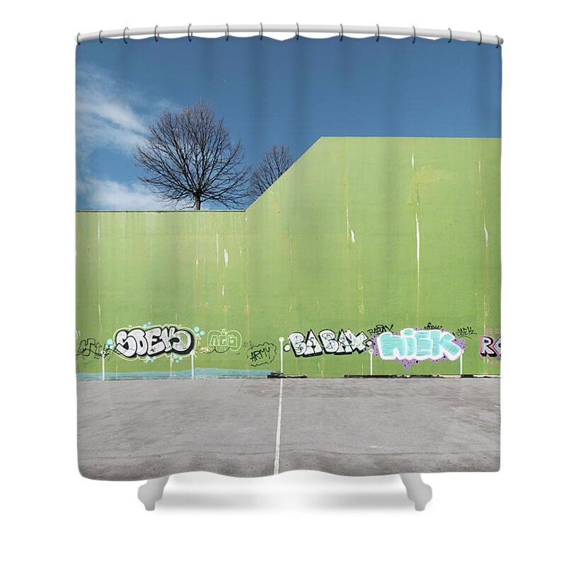New Topographics Shower Curtain featuring the photograph European Urbanscapes 11 by Stuart Allen