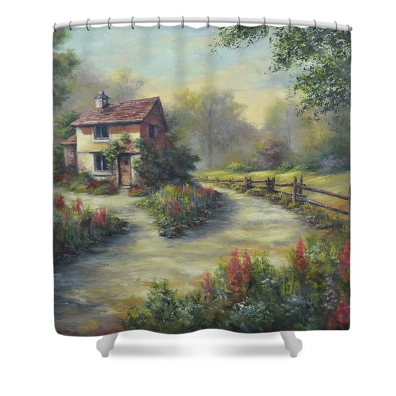 European Cottage Shower Curtain featuring the photograph European Cottage II by Lynne Pittard