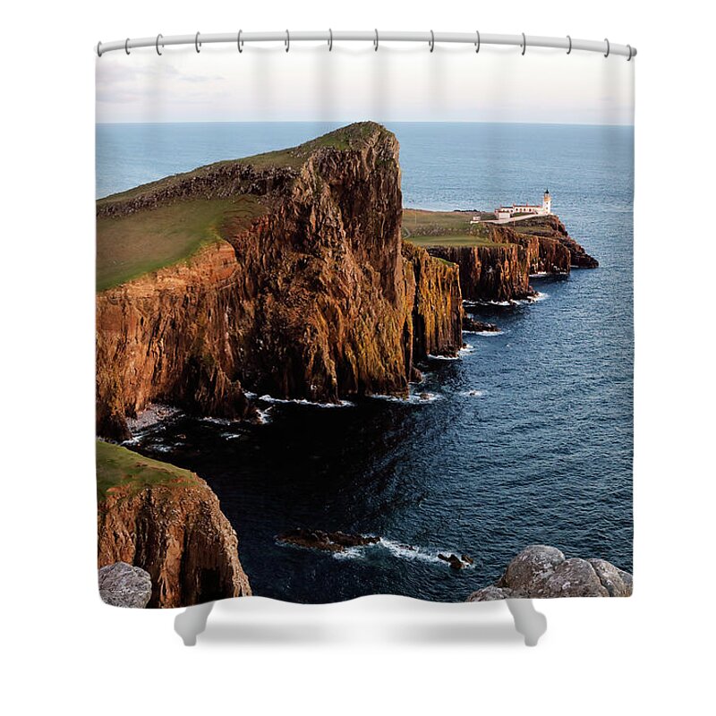 Neist Shower Curtain featuring the photograph Evening at Neist Point by Nicholas Blackwell