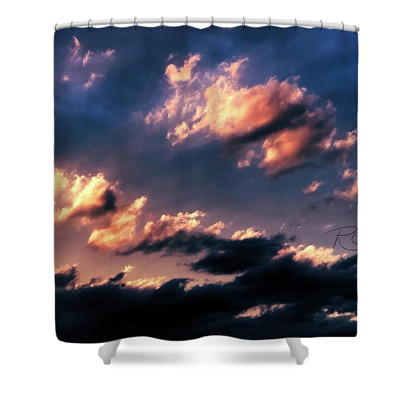 Dramatic Clouds Shower Curtain featuring the photograph Evening Reflections by Ruben Carrillo