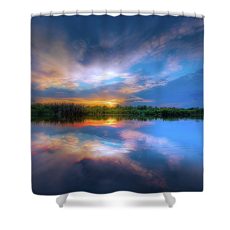 Sunset Shower Curtain featuring the photograph Everglades Sunset by Mark Andrew Thomas
