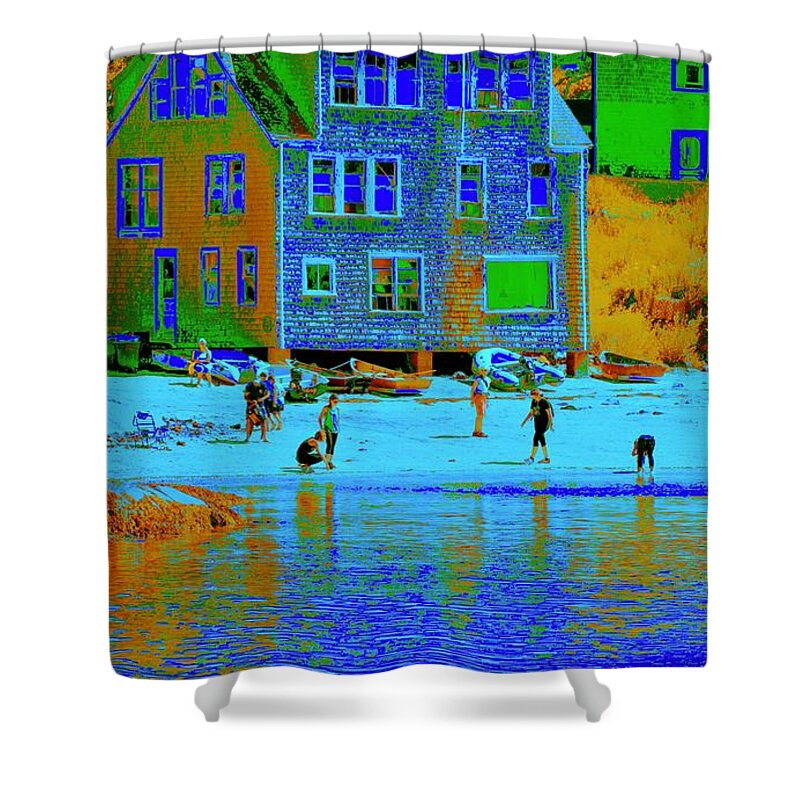 Houses Shower Curtain featuring the photograph Everybody is Shelling Too by Debra Grace Addison