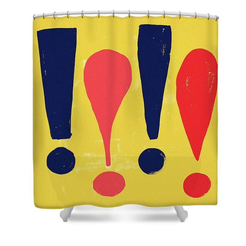 Exclamations Shower Curtain featuring the painting Exclamations Pop Art by Jen Montgomery