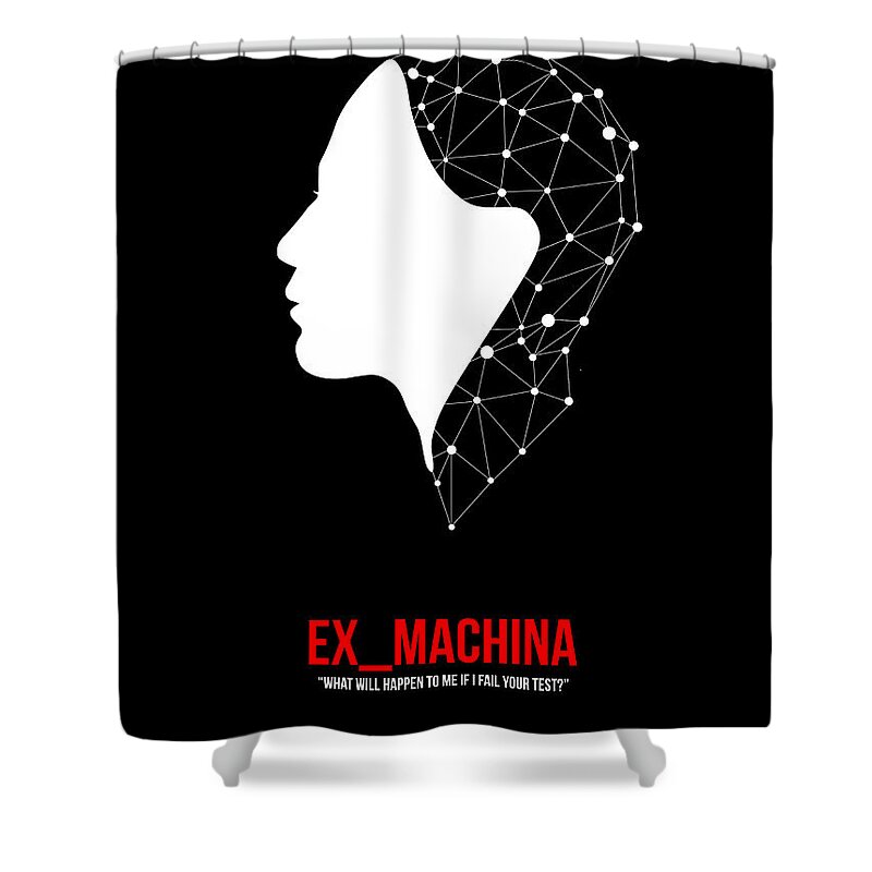 Ex_machina Shower Curtain featuring the digital art Ex_Machina by Naxart Studio
