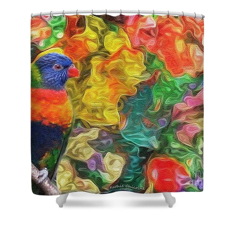 Photographic Art Shower Curtain featuring the digital art Exotica by Kathie Chicoine