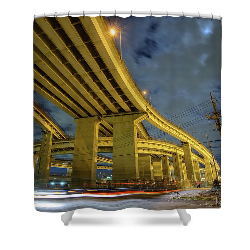 Electricity Pylon Shower Curtain featuring the photograph Expressway Ic by Satoshi Muramastu