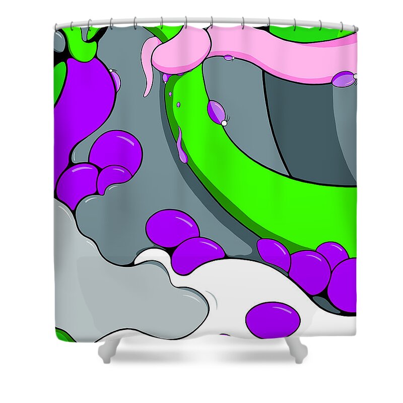 Vines Shower Curtain featuring the drawing Extracted by Craig Tilley