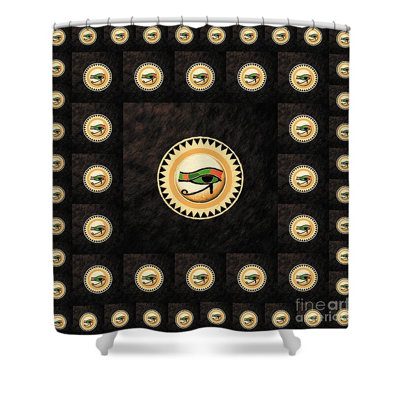 Eye Shower Curtain featuring the painting Eye of Horus by Esoterica Art Agency