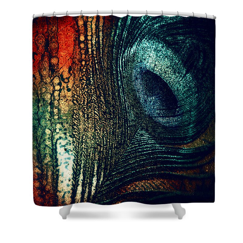 Peacock Feather Shower Curtain featuring the digital art Eye Wish by Canessa Thomas