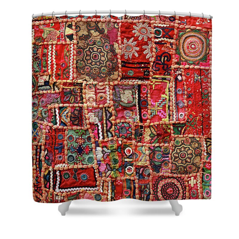 Art Shower Curtain featuring the photograph Fabric Art - Patch Work by Milind Torney
