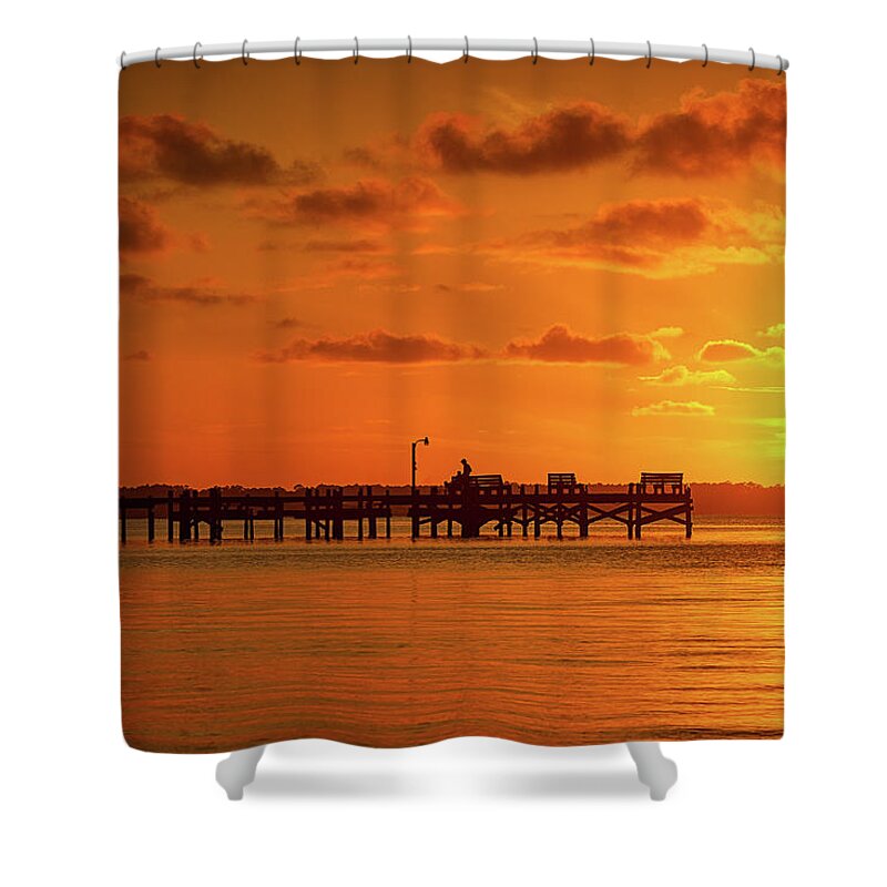 Sunset Shower Curtain featuring the photograph Fading Day by Mike Whalen