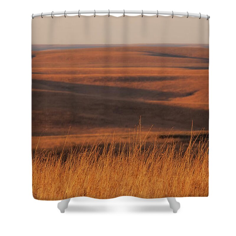 Greenwood County Shower Curtain featuring the photograph Fall Colors Flint Hills Prairie I by Jeff Phillippi