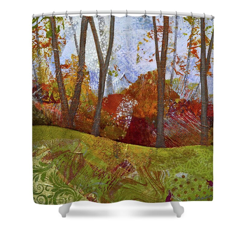 Autumn Shower Curtain featuring the painting Fall Colors I by Shadia Derbyshire