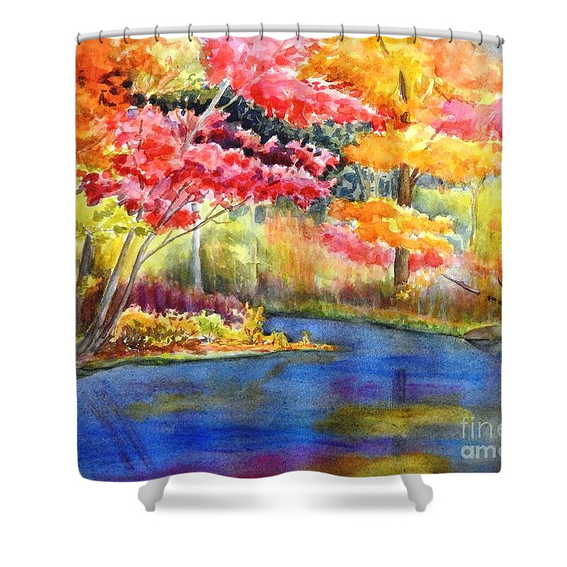 Fall Shower Curtain featuring the painting Fall Delight by Petra Burgmann