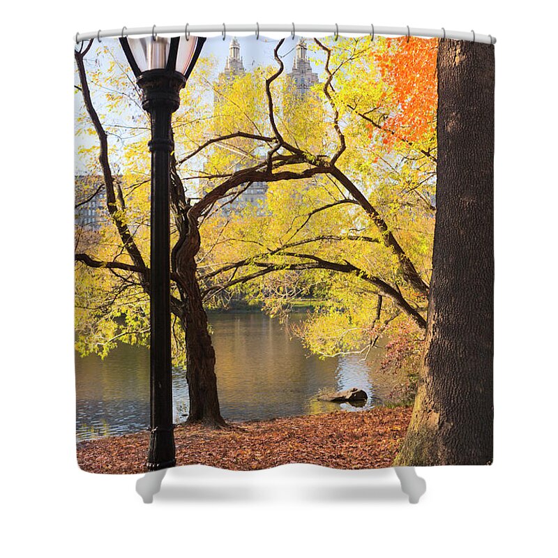 Central Park Shower Curtain featuring the photograph Fall In Central Park by Wdstock
