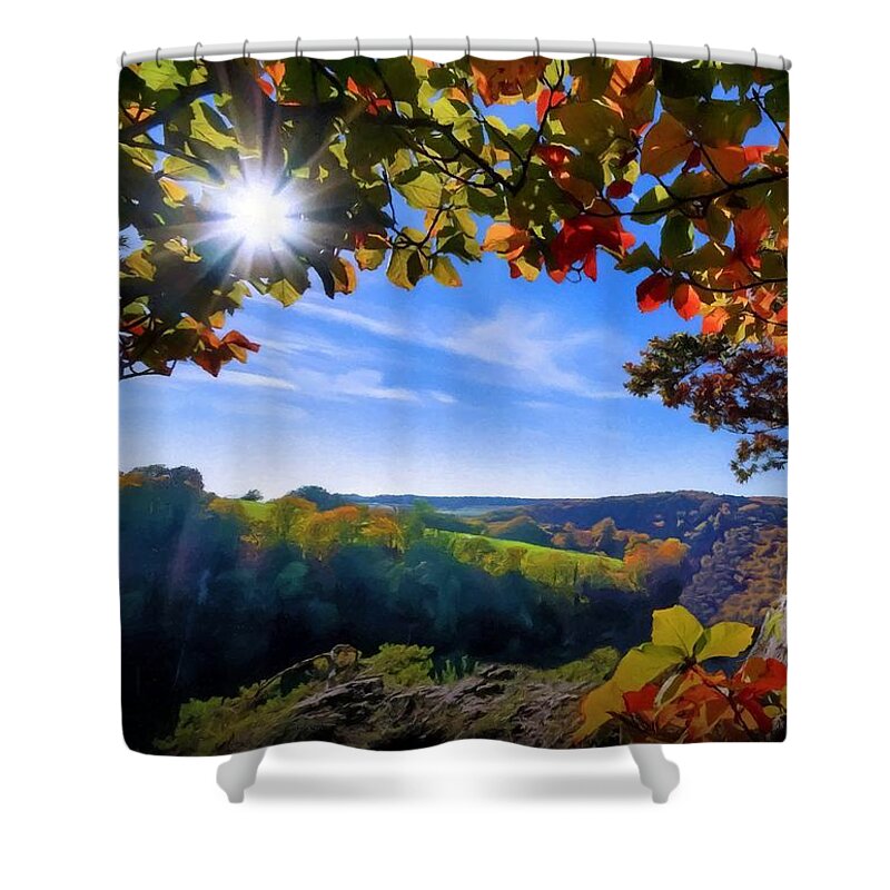 Fall In The Blue Ridge Mountains Shower Curtain featuring the photograph Fall In The Blue Ridge Mountains by Sandi OReilly