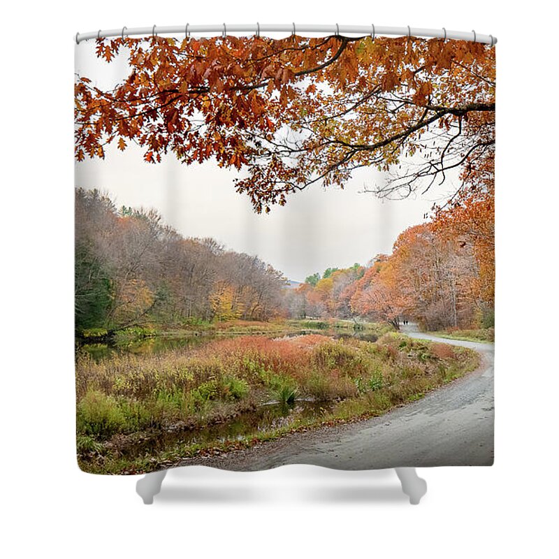 Fall Shower Curtain featuring the photograph Fall Winding Road by Rob Smith's