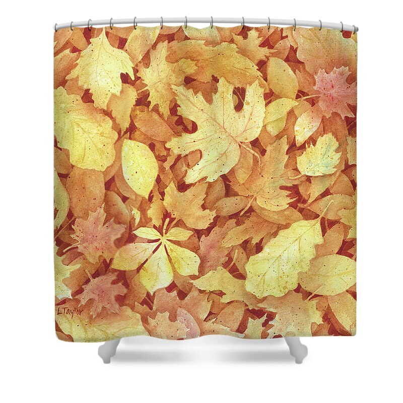 Fall Shower Curtain featuring the painting Fallen Leaves by Lori Taylor