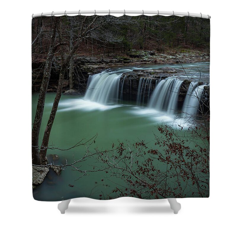 Falling Water Shower Curtain featuring the photograph Falling Water Waterfall by Tammy Chesney