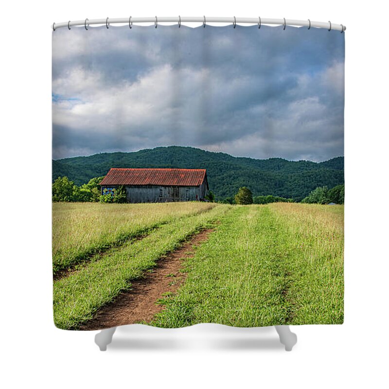 Rural Shower Curtain featuring the photograph Farm in the Foothills by Marcy Wielfaert