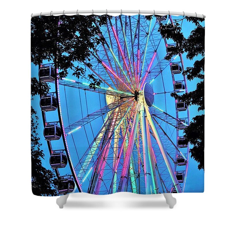 Ferris Wheel Shower Curtain featuring the photograph Farris Wheel Pigeon Forge by Merle Grenz