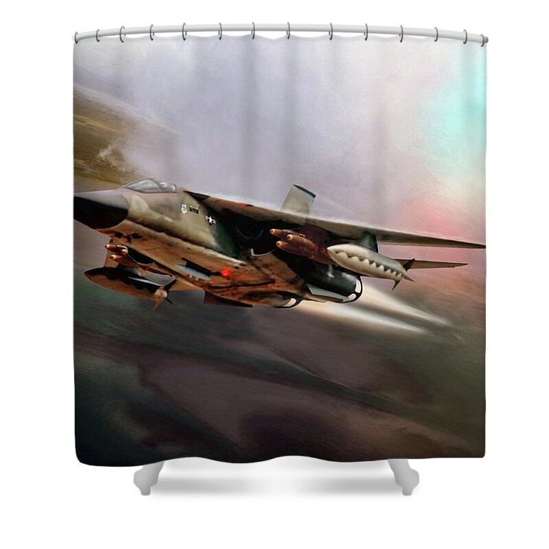 Aviation Shower Curtain featuring the digital art Fast And Furious by Peter Chilelli