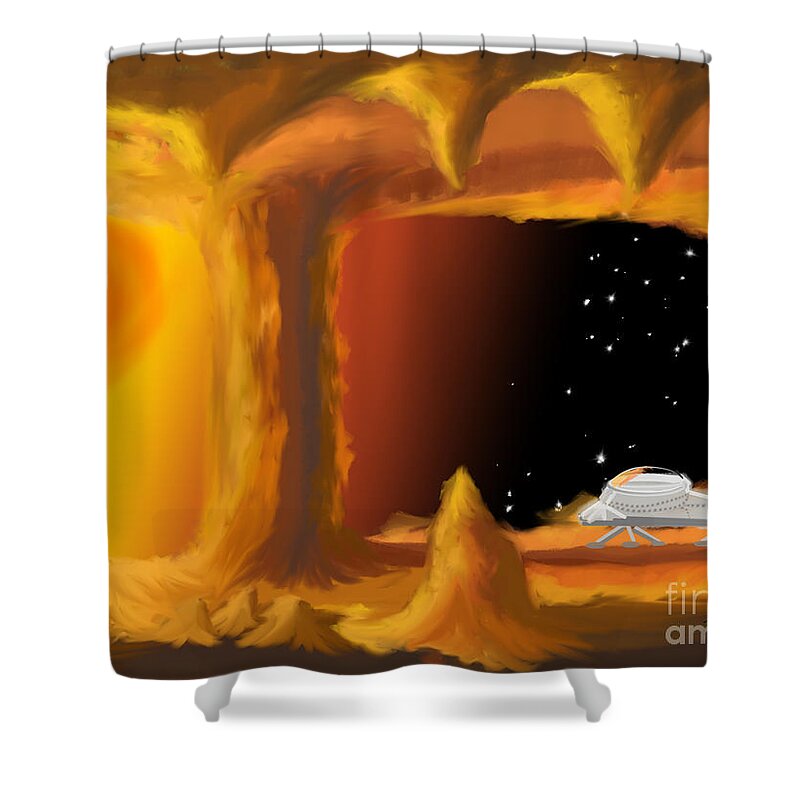 Futuristic Shower Curtain featuring the digital art Feeling The Heat by Gary F Richards