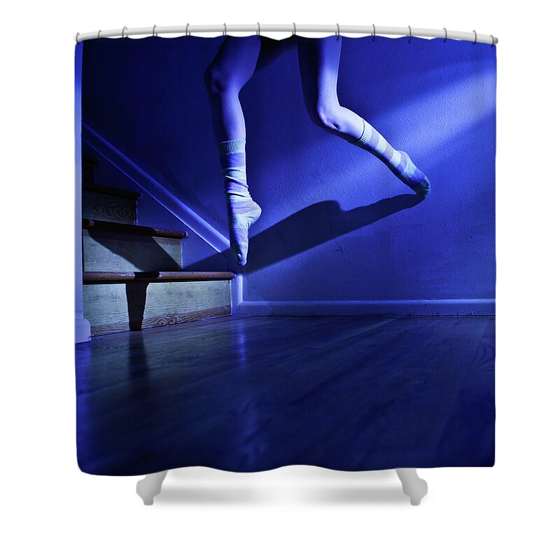 Ballet Dancer Shower Curtain featuring the photograph Female Ballerina by Lauren Randolph
