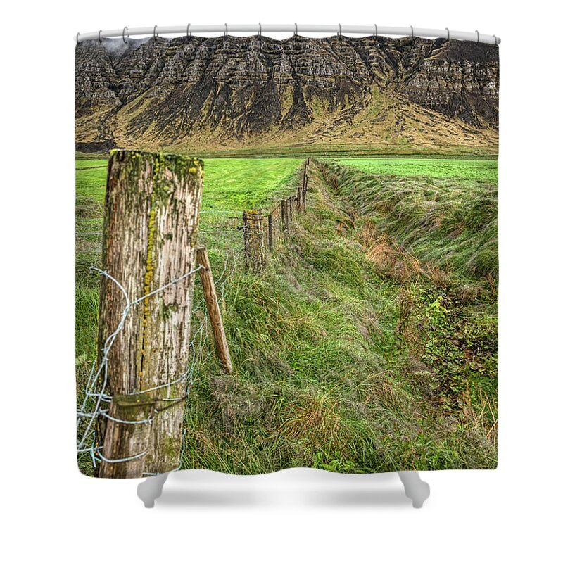 Iceland Shower Curtain featuring the photograph Fence of Iceland by David Letts