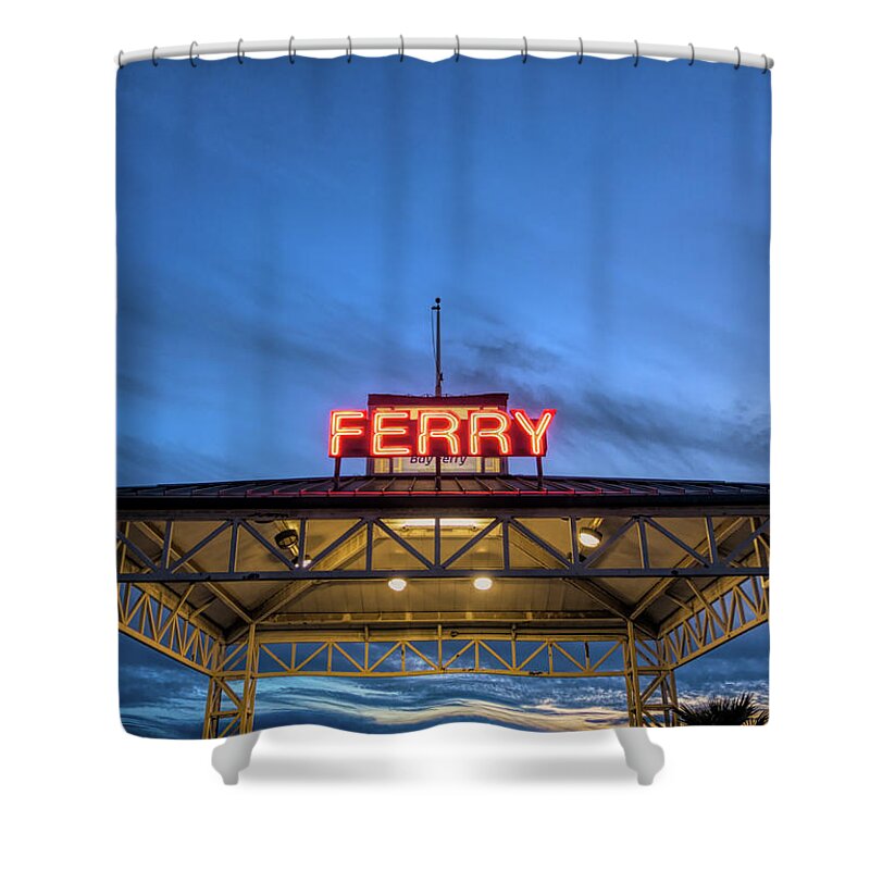 Photography Shower Curtain featuring the photograph Ferry Terminal At Dusk, Jack London by Panoramic Images