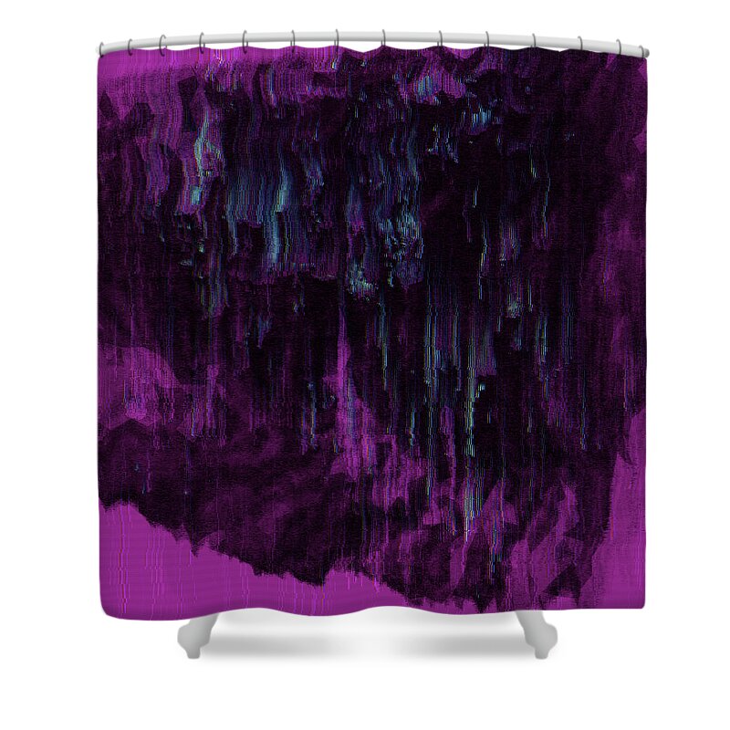 Glitch Shower Curtain featuring the digital art Fever Dream by Jennifer Walsh