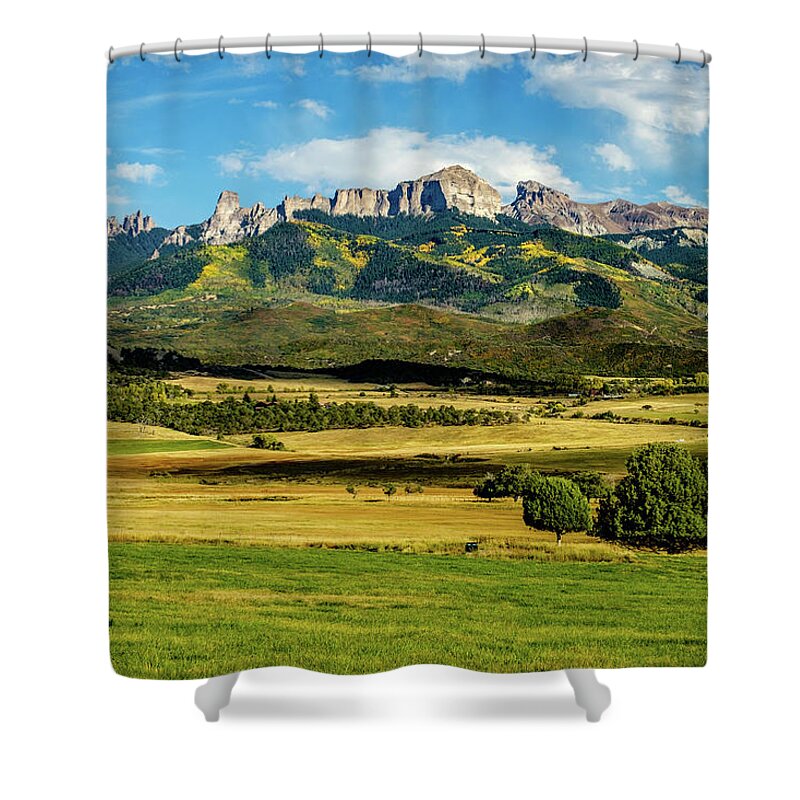 Aspens Shower Curtain featuring the photograph Field Of Gold by Johnny Boyd