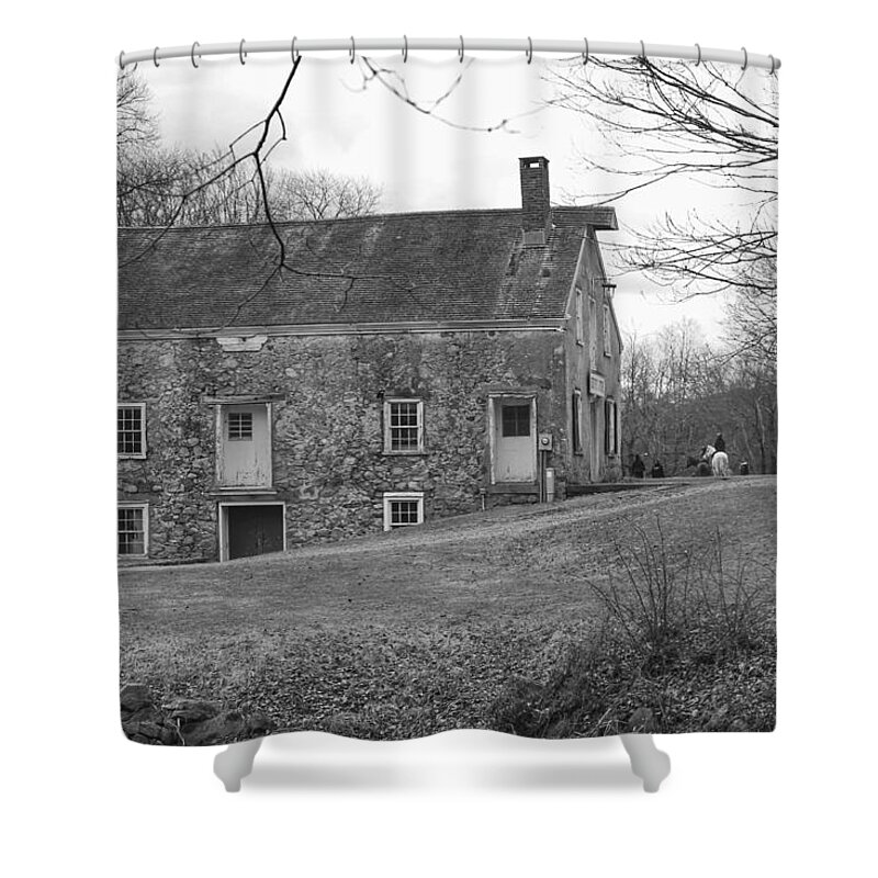 Waterloo Village Shower Curtain featuring the photograph Smith's Store on the Hill - Waterloo Village by Christopher Lotito