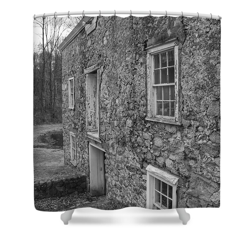 Waterloo Village Shower Curtain featuring the photograph Fieldstone Workshop - Waterloo Village by Christopher Lotito