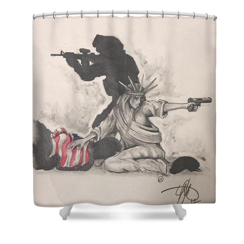 Fighting For Liberty Shower Curtain For Sale By Howard King