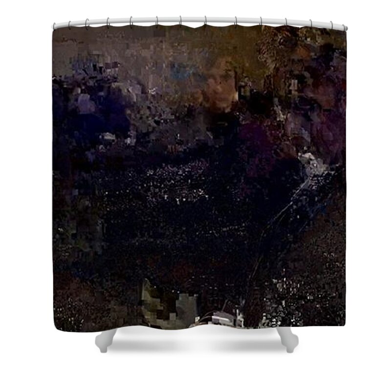 Assembly Shower Curtain featuring the painting Figuratives by Archangelus Gallery