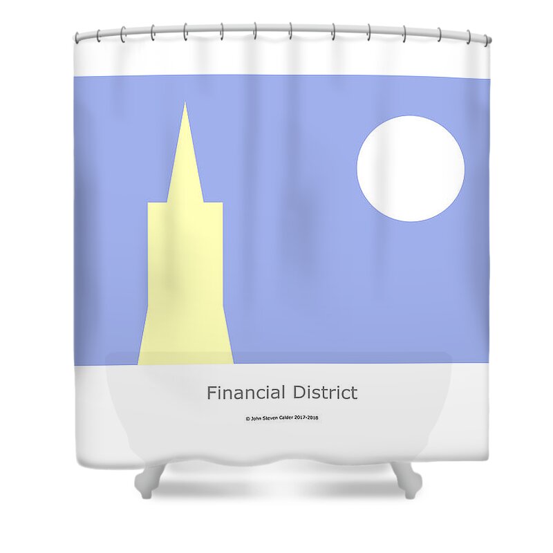 San Francisco Css Shower Curtain featuring the digital art Financial District by John Steven Calder