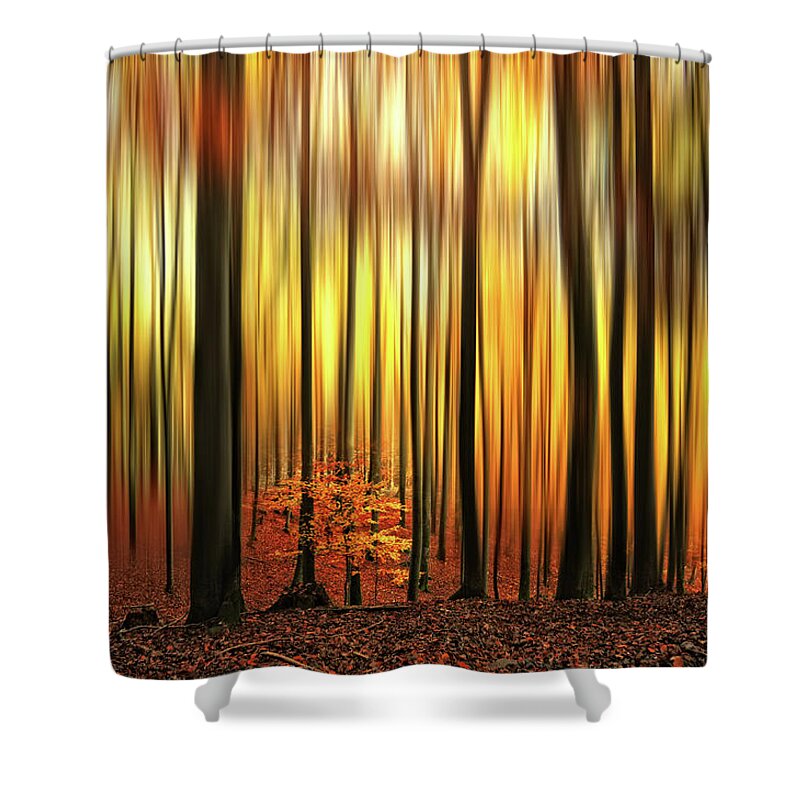 Forest Shower Curtain featuring the photograph Firewall by Philippe Sainte-Laudy